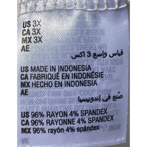 JM Collection Womens 3X Floral Print Cream 3/4 Sleeve Top Rayon & Spandex - Picture 6 of 7